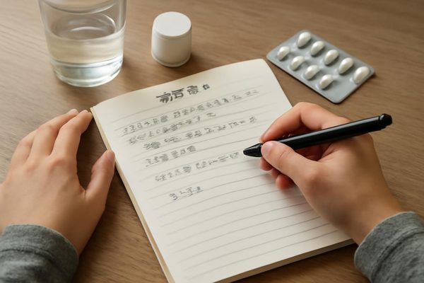 건강 일지 자주 묻는 질문 알아둘 점과 기본 작성 기준 관련 AI 생성 예시 이미지