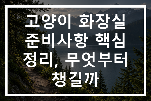 고양이 화장실 준비사항 핵심 정리, 무엇부터 챙길까