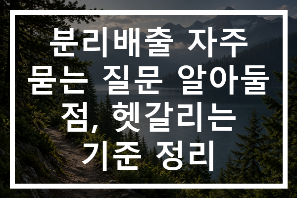 분리배출 자주 묻는 질문 알아둘 점, 헷갈리는 기준 정리