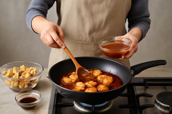 양념이 겉돌지 않게 하려면 어떤 순서가 중요할까요 관련 AI 생성 예시 이미지