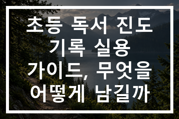 초등 독서 진도 기록 실용 가이드, 무엇을 어떻게 남길까
