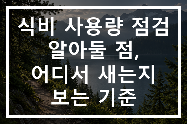 식비 사용량 점검 알아둘 점, 어디서 새는지 보는 기준