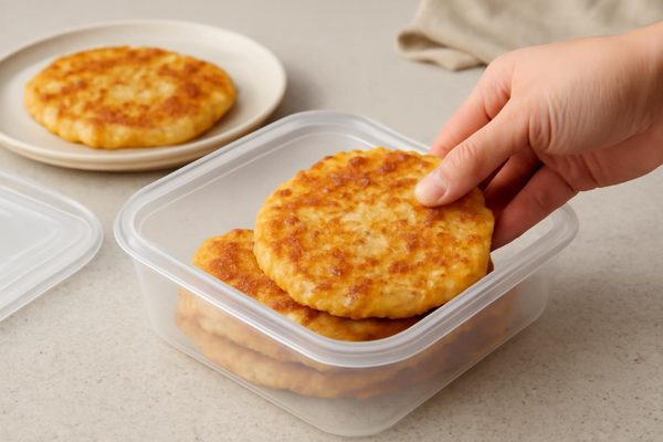 감자전 남은 음식 보관 핵심 정리: 먼저 식히고 바로 담아야 하는 이유 관련 AI 생성 예시 이미지