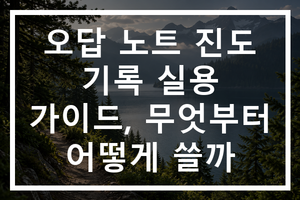 오답 노트 진도 기록 실용 가이드, 무엇부터 어떻게 쓸까