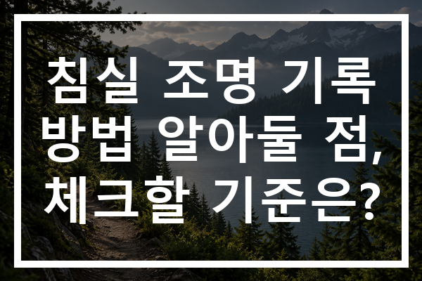 침실 조명 기록 방법 알아둘 점, 체크할 기준은?