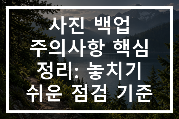 사진 백업 주의사항 핵심 정리: 놓치기 쉬운 점검 기준