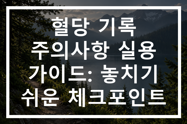 혈당 기록 주의사항 실용 가이드: 놓치기 쉬운 체크포인트