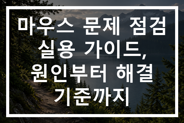 마우스 문제 점검 실용 가이드, 원인부터 해결 기준까지