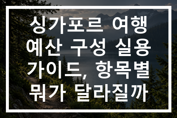 싱가포르 여행 예산 구성 실용 가이드, 항목별 뭐가 달라질까