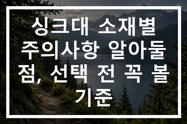 싱크대 소재별 주의사항 알아둘 점, 선택 전 꼭 볼 기준