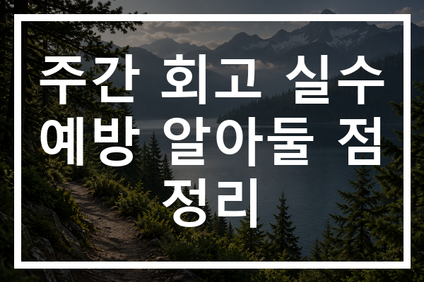 주간 회고 실수 예방 알아둘 점 정리