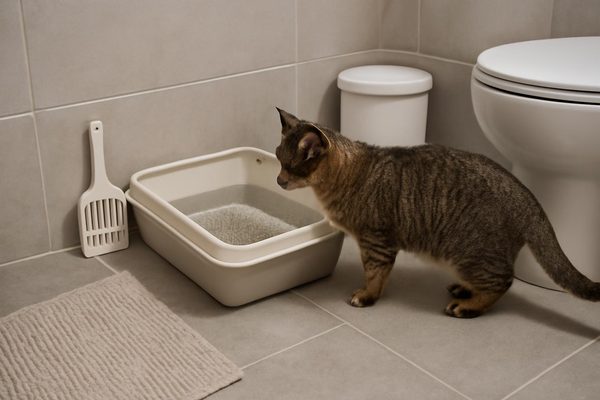 고양이 화장실 안전 점검은 왜 필요할까요? 관련 AI 생성 예시 이미지