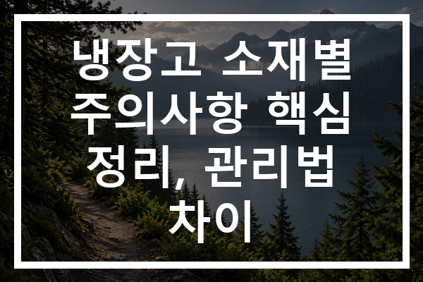 냉장고 소재별 주의사항 핵심 정리, 관리법 차이