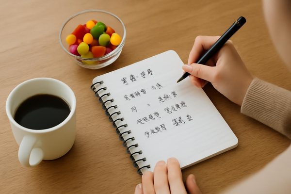 간식 섭취 기록 항목 핵심 정리, 무엇부터 적어야 할까요? 관련 AI 생성 예시 이미지