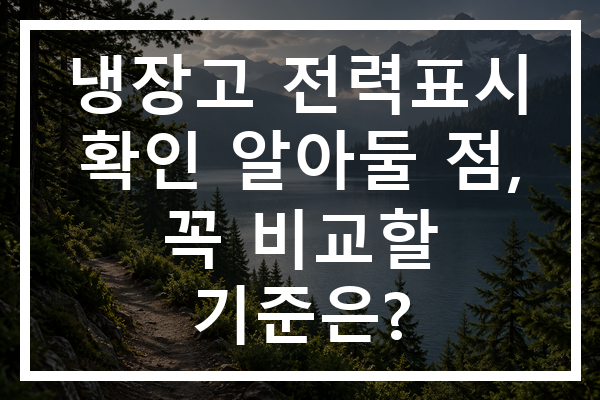 냉장고 전력표시 확인 알아둘 점, 꼭 비교할 기준은?