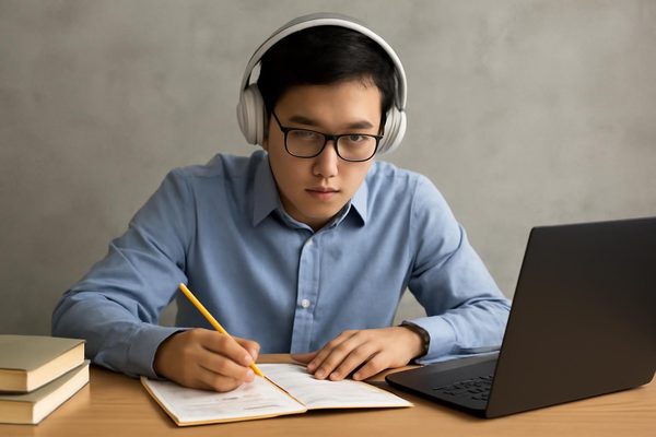 받아쓰기와 쉐도잉은 어떻게 활용하면 좋을까요? 관련 AI 생성 예시 이미지