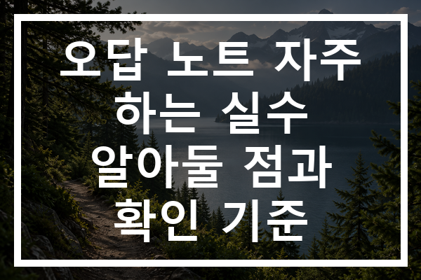 오답 노트 자주 하는 실수 알아둘 점과 확인 기준