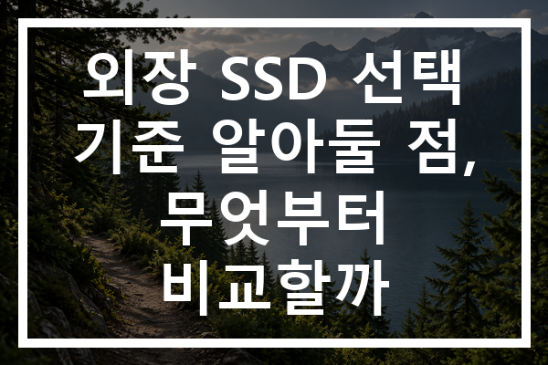 외장 SSD 선택 기준 알아둘 점, 무엇부터 비교할까