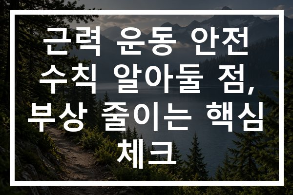 근력 운동 안전 수칙 알아둘 점, 부상 줄이는 핵심 체크