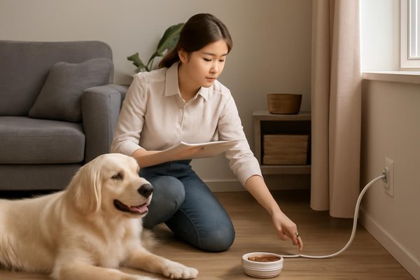 반려동물 생활 공간 안전 점검은 무엇을 보는 것인가요? 관련 AI 생성 예시 이미지