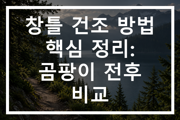 창틀 건조 방법 핵심 정리: 곰팡이 전후 비교
