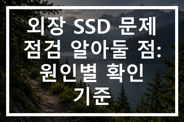 외장 SSD 문제 점검 알아둘 점: 원인별 확인 기준
