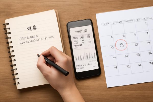 메모, 앱, 캘린더 중 무엇이 더 편할까요 관련 AI 생성 예시 이미지