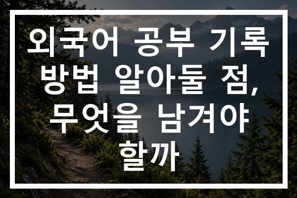 외국어 공부 기록 방법 알아둘 점, 무엇을 남겨야 할까