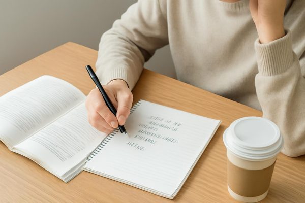외국어 공부 기록 방법 알아둘 점 관련 AI 생성 예시 이미지