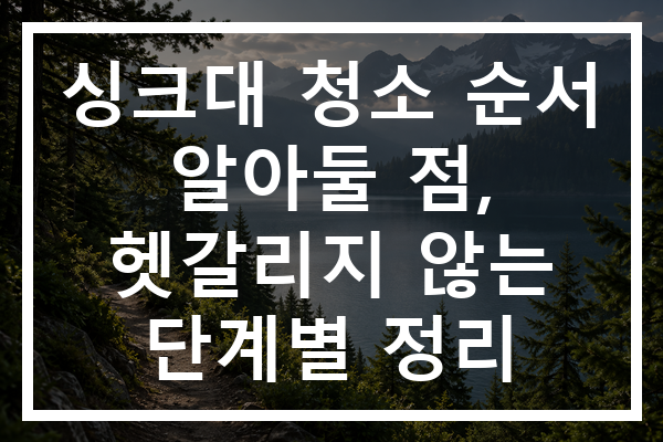 싱크대 청소 순서 알아둘 점, 헷갈리지 않는 단계별 정리