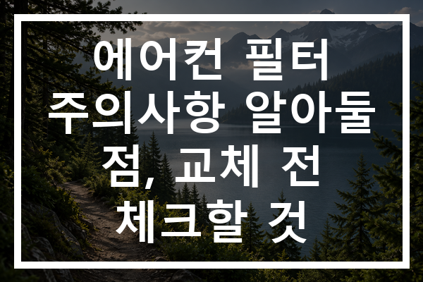 에어컨 필터 주의사항 알아둘 점, 교체 전 체크할 것