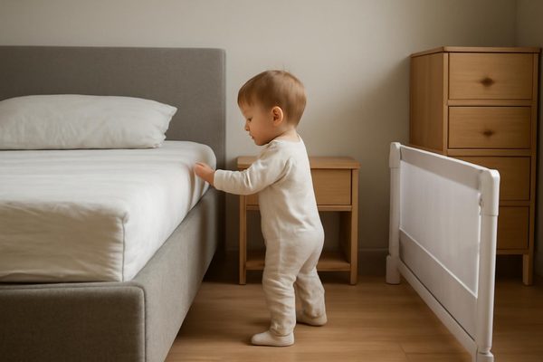 침대와 주변 가구는 떨어짐과 끼임을 함께 확인해야 합니다 관련 AI 생성 예시 이미지