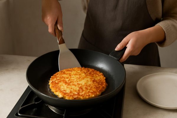 부칠 때는 팬 예열과 뒤집는 타이밍이 중요합니다 관련 AI 생성 예시 이미지