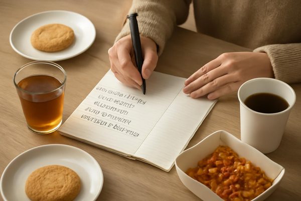 식사만 적지 말고 간식과 음료도 함께 봐야 합니다 관련 AI 생성 예시 이미지