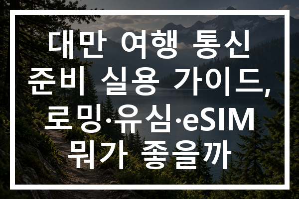 대만 여행 통신 준비 실용 가이드, 로밍·유심·eSIM 뭐가 좋을까