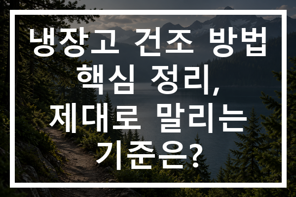 냉장고 건조 방법 핵심 정리, 제대로 말리는 기준은?