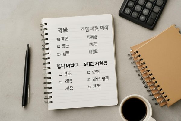 기록을 정리할 때 어떤 기준으로 분류하면 좋을까요? 관련 AI 생성 예시 이미지