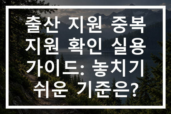 출산 지원 중복 지원 확인 실용 가이드: 놓치기 쉬운 기준은?