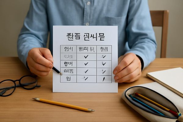 기록표를 만들 때는 너무 복잡하지 않게 구성하세요 관련 AI 생성 예시 이미지
