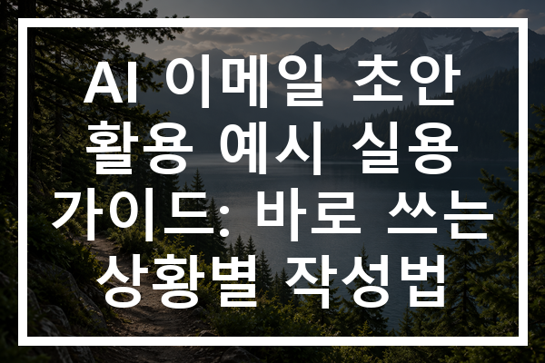 AI 이메일 초안 활용 예시 실용 가이드: 바로 쓰는 상황별 작성법