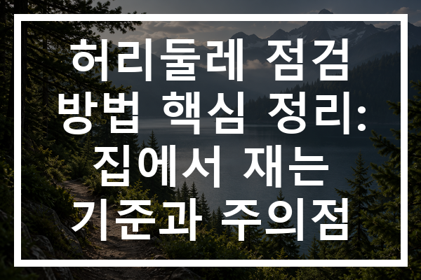 허리둘레 점검 방법 핵심 정리: 집에서 재는 기준과 주의점