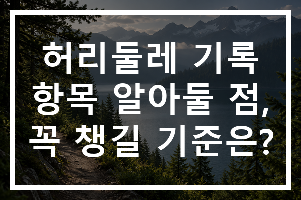 허리둘레 기록 항목 알아둘 점, 꼭 챙길 기준은?