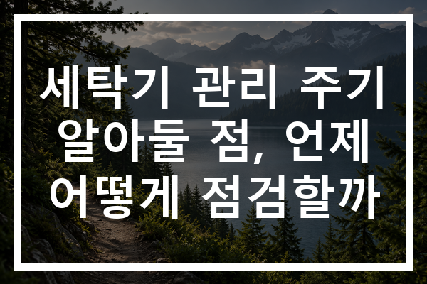 세탁기 관리 주기 알아둘 점, 언제 어떻게 점검할까