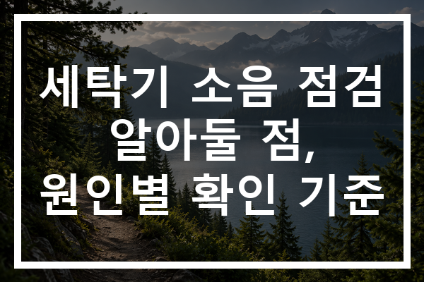 세탁기 소음 점검 알아둘 점, 원인별 확인 기준