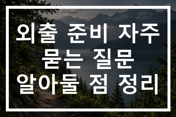 외출 준비 자주 묻는 질문 알아둘 점 정리