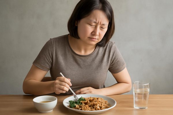 통곡물을 늘릴 때 흔히 생기는 불편함 관련 AI 생성 예시 이미지