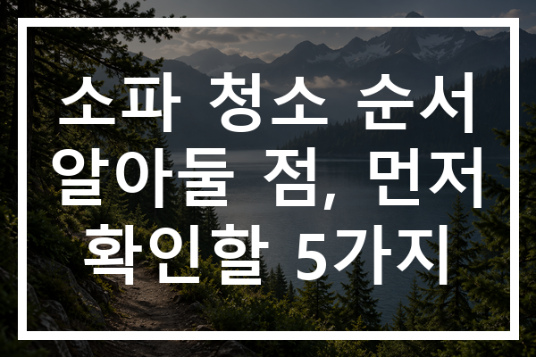 소파 청소 순서 알아둘 점, 먼저 확인할 5가지