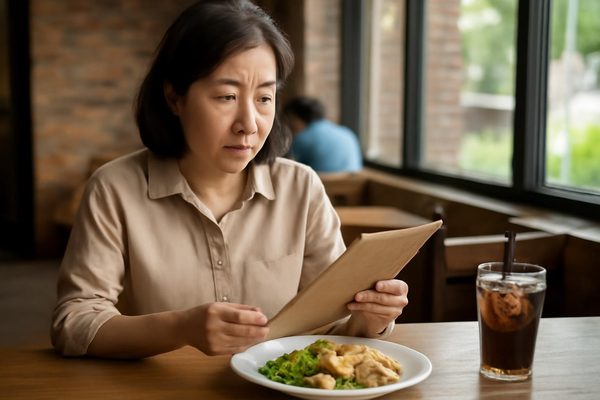 메뉴 선택과 건강을 함께 생각하려면 어떻게 해야 하나요? 관련 AI 생성 예시 이미지