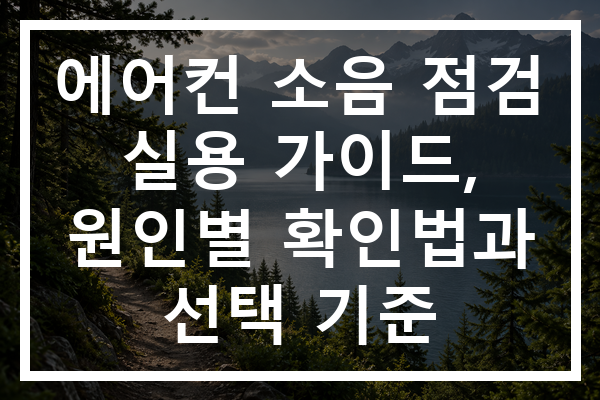 에어컨 소음 점검 실용 가이드, 원인별 확인법과 선택 기준
