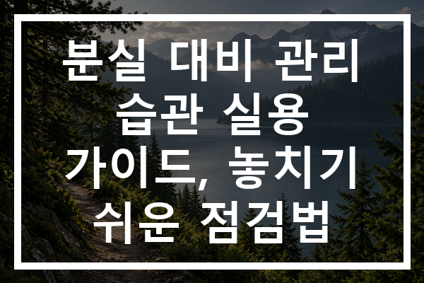 분실 대비 관리 습관 실용 가이드, 놓치기 쉬운 점검법
